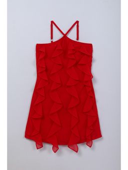 Taffy - Polyester Red Solid Dress