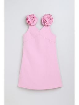 Taffy - Polyester Pink Solid Dress