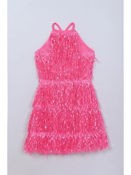 Taffy - Polyester Pink Self Design Dress
