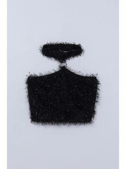 Taffy - Polyester Black Textured Top