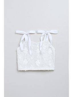 Taffy - Polyester White Embellished Top