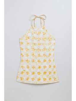 Taffy - Cotton Yellow Printed Top