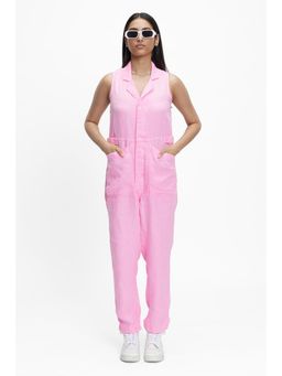 TERRA LUNA - Women's Elara 100% Linen Solid Jumpsuit