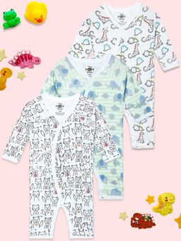 The Mom Store - Infant Romper Dinos On The Round- Foxier Than The Fox (Pack of 3)