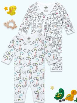The Mom Store - Infant Romper Dinos On The Round- Foxier Than The Fox (Pack of 2)