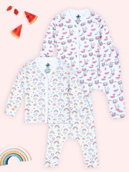 The Mom Store - Newborn & Infant Top & Pajama Rainbow Land-Summer Melon (Pack of 2)