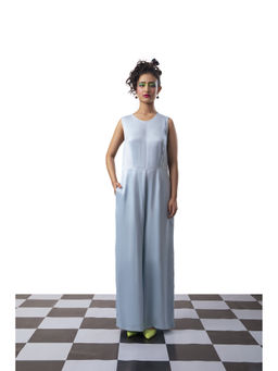 MEESA - Slide In Powder Blue Jumpsuit