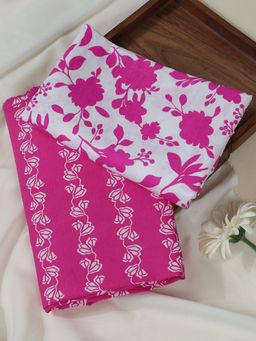 SALWAR STUDIO - Pure Cotton Printed Pink Unstitched Kurta with Pant