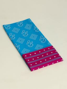 SALWAR STUDIO - Pink Pure Cotton Printed Unstitched Kurta with Pant