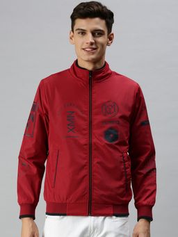 SHOWOFF - Men Casual Printed Red Jacket