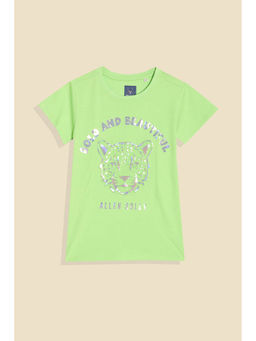 Allen Solly - Girls Green Graphic Print Casual T-Shirt