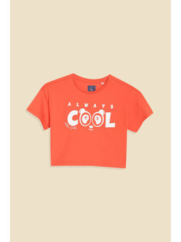 Allen Solly - Girls Orange Graphic Print Casual T-Shirt