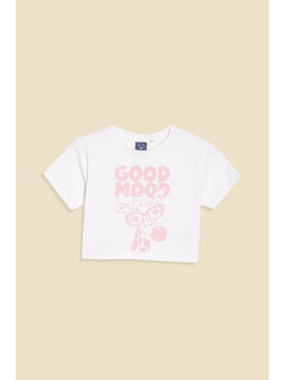 Allen Solly - Girls White Graphic Print Casual T-Shirt