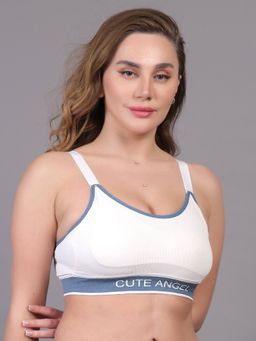 BRACHY - Women Anti Bacterial Full Coverage Lightly Padded Beginners Bra Blue