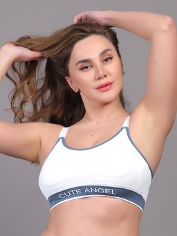 BRACHY - Women Anti Bacterial Full Coverage Lightly Padded Beginners Bra White