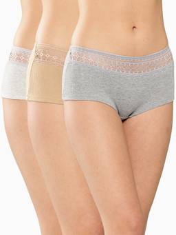 Leading Lady - Womens Solid Mid Rise Hipster Brief Nude (Pack of 3)