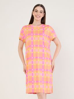 Sweet Dreams - Womens Checkered Short Night Dress