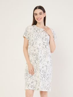 Sweet Dreams - Womens Printed Short Night Dress