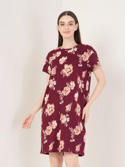 Sweet Dreams - Womens Floral Printed Short Night Dress