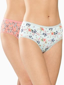 Leading Lady - Womens Printed Mid Rise Hipster Brief Multi-Color (Pack of 2)