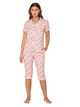 Bonjour - Womens Pink Printed Night Suit