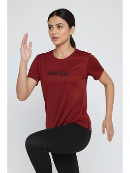 Zivame - Zelocity Quick Dry Relaxed T-Shirt - Winery