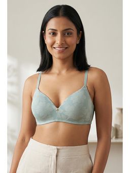 Zivame - Padded Non Wired 3/4Th Coverage T-shirt Bra - Mint Green