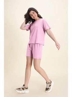 Zivame - Knit Poly T-Shirt And Shorts - Cameo Pink