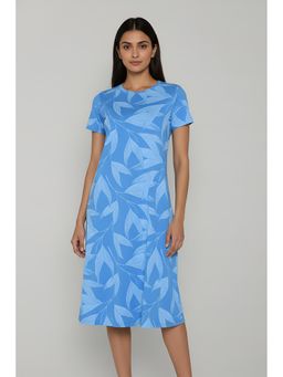 Zivame - Knit Cotton Sleep Dress - Azure Blue