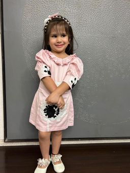 Kirti Agarwal Pret n Couture - Applique Flower Embroidered Knee Dress