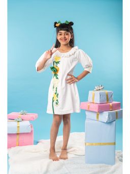 Kirti Agarwal Pret n Couture - Heavy Embroidered Flower On Knee Dress