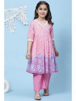 Biba - Pink Straight Kurta Set (Set of 2)