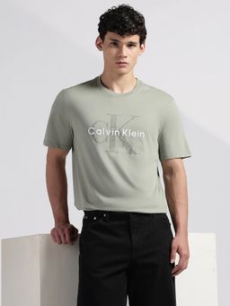 Calvin Klein - Mens Olive Logo Regular Fit Cotton T-Shirt