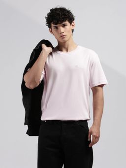 Calvin Klein - Men's Pink Solid Regular Fit Cotton T-Shirt