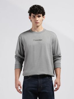 Calvin Klein - Mens Grey Logo Relaxed Fit Cotton T-Shirt