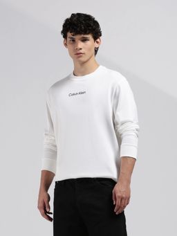 Calvin Klein - Mens White Logo Relaxed Fit Cotton T-Shirt