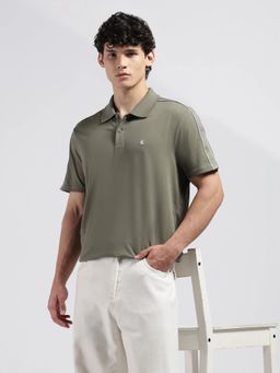 Calvin Klein - Men's Olive Logo Regular Fit Cotton Polo T-Shirt