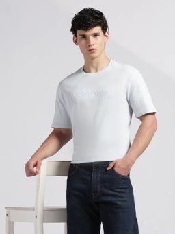 Calvin Klein - Mens Blue Logo Regular Fit Cotton T-Shirt