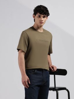Calvin Klein - Men's Olive Logo Relaxed Fit Cotton T-Shirt