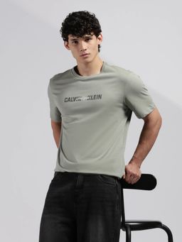 Calvin Klein - Mens Green Logo Regular Fit Cotton T-Shirt
