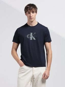 Calvin Klein - Mens Navy Blue Logo Regular Fit Cotton T-Shirt