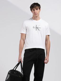 Calvin Klein - Mens White Logo Regular Fit Cotton T-Shirt