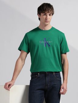 Calvin Klein - Men's Green Logo Relaxed Fit Cotton T-Shirt