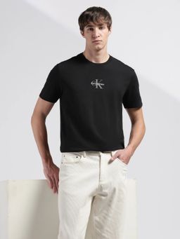 Calvin Klein - Mens Black Cotton Logo Regular Fit T-Shirt