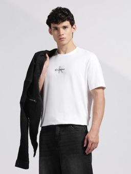 Calvin Klein - Men White Logo Regular Fit Cotton T-Shirt