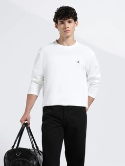 Calvin Klein - Mens White Solid Relaxed Fit Cotton T Shirt