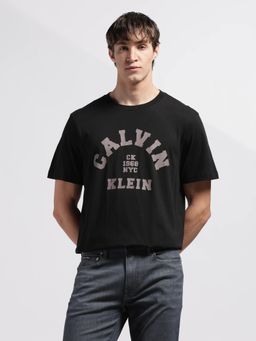Calvin Klein - Men's Black Logo Relaxed Fit Cotton T Shirt
