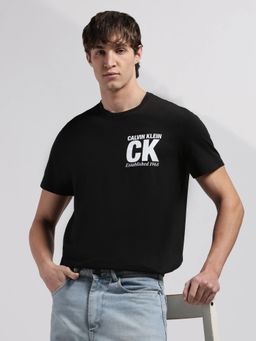 Calvin Klein - Mens Black Logo Regular Fit Cotton T Shirt