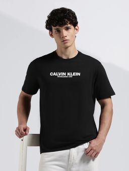 Calvin Klein - Men Black Logo Regular Fit Cotton T Shirt