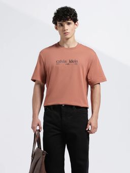 Calvin Klein - Men's Rust Logo Relaxed Fit Cotton T Shirt